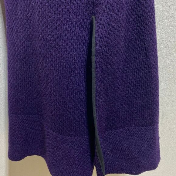 Lauren Ralph Lauren Purple Wool Blend Cape Poncho Sweater One Size Fits Most - Picture 6 of 8